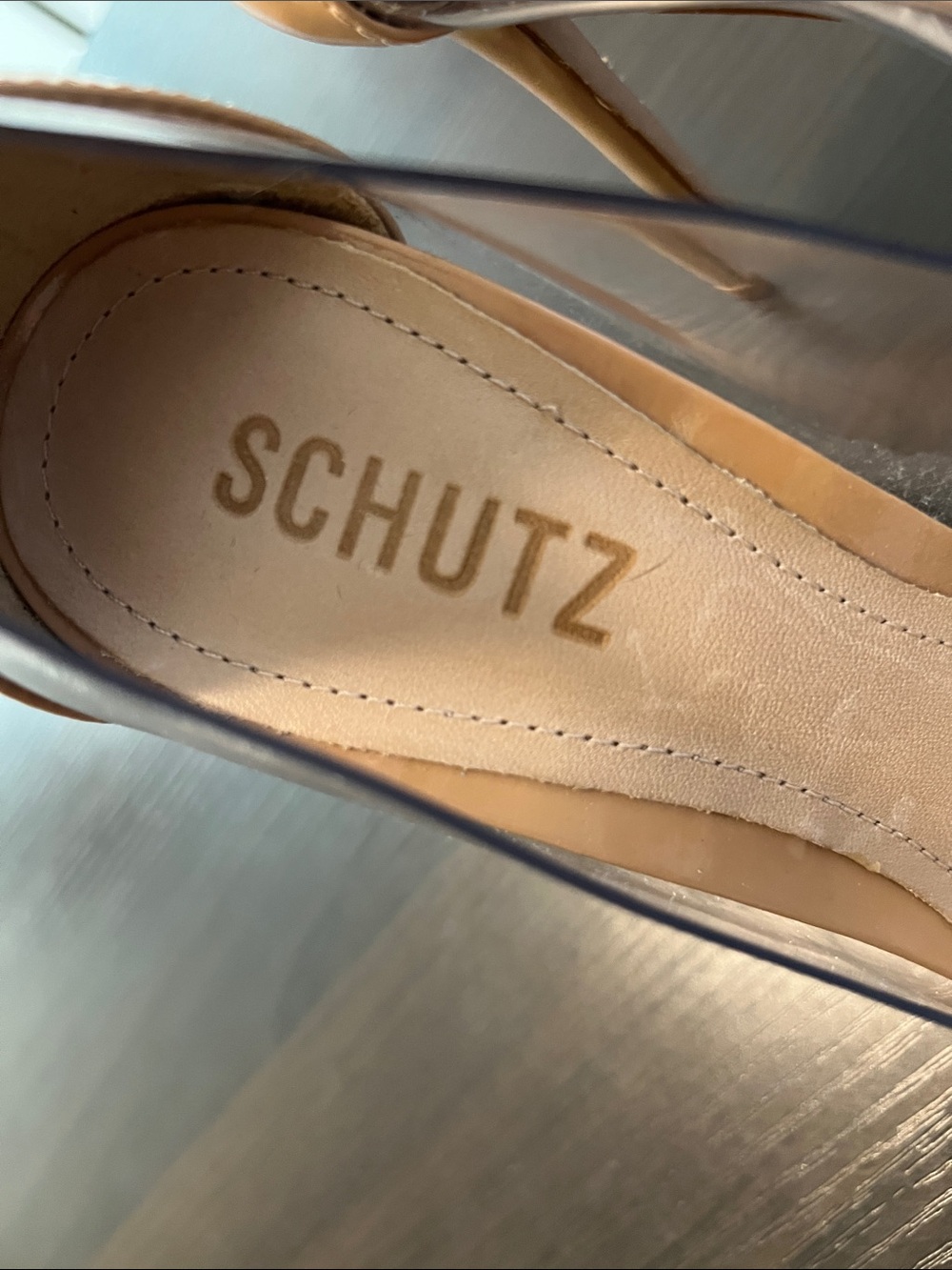 Schutz Cendi NWOB Transparent PVC Panel Nude Patent Leather Toe High Heels 8B - Picture 2 of 9